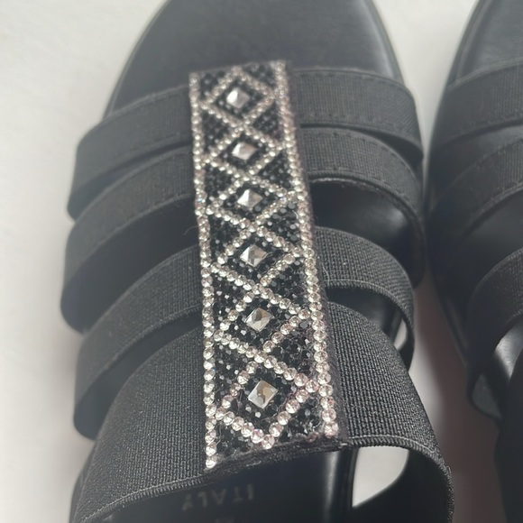 Italian Shoemakers. Size 8. Black Strapless Heels with Rhinestones. - Picture 9 of 10